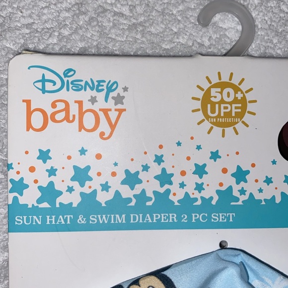 NWT Disney baby sun hat & swim diaper 2 pc set Mickey Mouse 50 upf 12m - Picture 7 of 9